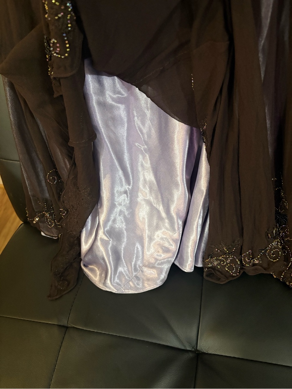 Adrianna Papell Evening brown and purple silk dress size 12 - Picture 4 of 16